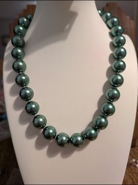 Charter Club Classic Teal Green Pearl Necklace - NWT